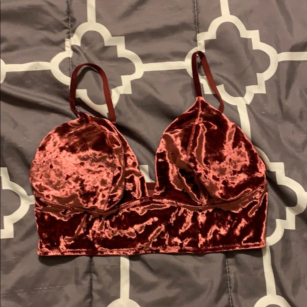 Red velvet bralette